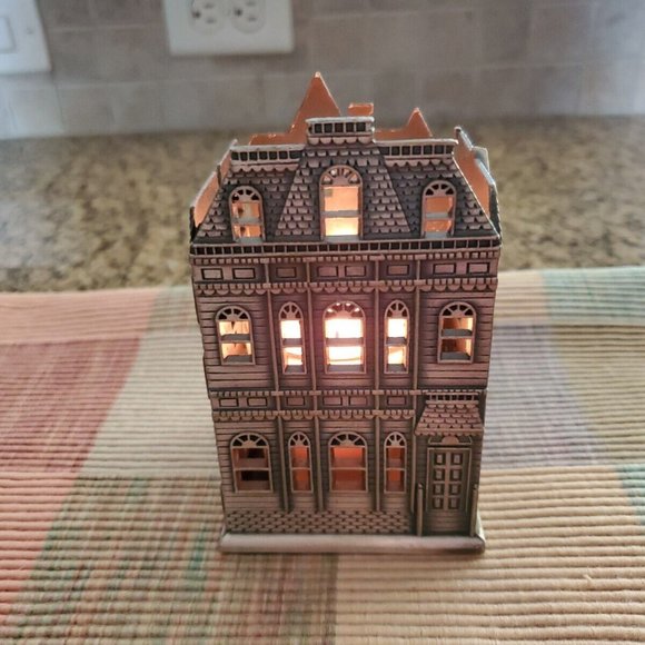 Unique Metal Copper Color Candle Holder ~ Architectural House Building Design - Picture 3 of 6